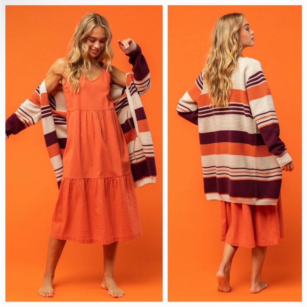 ROXY Ribbed Cardigan ‘Under The Sun’ Long Open Shawl Neck Size Small EUC